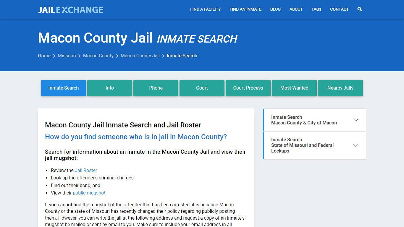 Inmate Search: Roster & Mugshots - Macon County Jail, MO